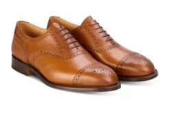 Cambridge JS9518 Brogue Toecap Oxford City Shoe - Beechnut (Multiple Width Fittings) -Men Shoes Store cambridge js9518 brogue toecap oxford city shoe beechnut multiple width fittings 323949