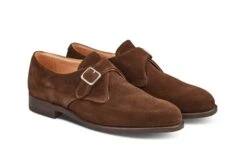 Mayfair Single Buckle Monk Shoe - Chocolate Suede -Men Shoes Store mayfair single buckle monk shoe chocolate suede 408058