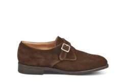 Mayfair Single Buckle Monk Shoe - Chocolate Suede